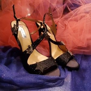 INC celestial satin with Rhinestone slingbacks